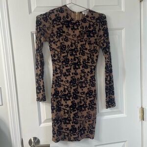 Privy Black Floral Long Sleeve Dress